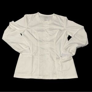 Cherokee White Snap-Front Scrub Top NWT